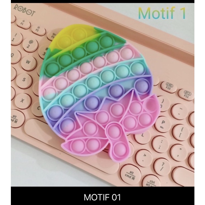 POP IT RAINBOW KEKINIAN MAINAN ANAK KARAKTER RAINBOW VIRAL PUSH POP BUBBLE MAINAN-BENUA DUNIA-Motif 01