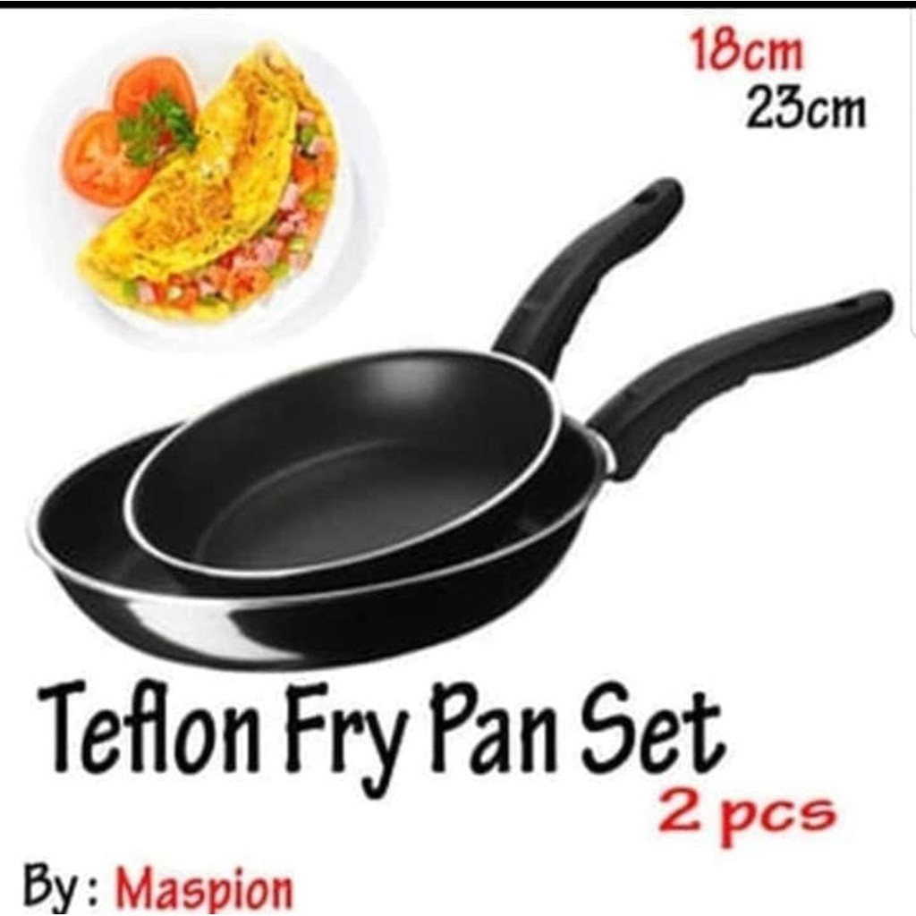 Teflon fry pan set isi 2