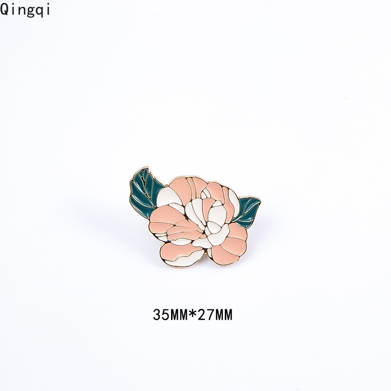 Bros Pin Enamel Bentuk Bunga Matahari Lily Daffodils Peony Camellia Warna-Warni Untuk Hadiah