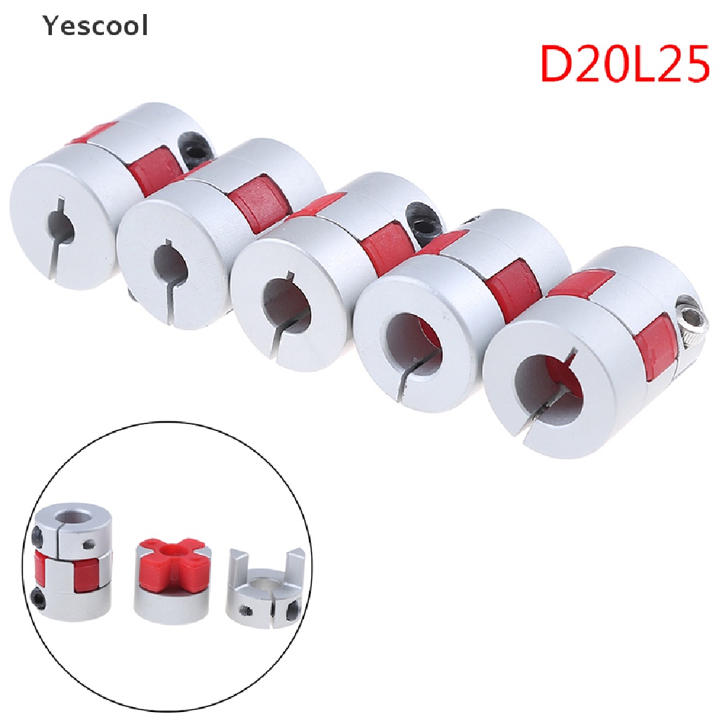 Yescool coupler motor stepper D20L25 flexible 5-10mm Bahan CNC