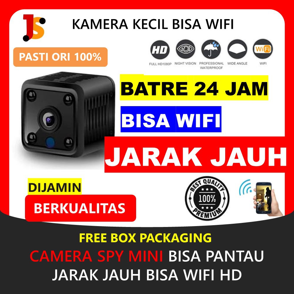 KAMERA MINI HD CAMERA CCTV KECIL WIFI PENGINTAI MINI SPY CAM HIDDEN CAMERA TERSEMBUNYI IP CAM JS106