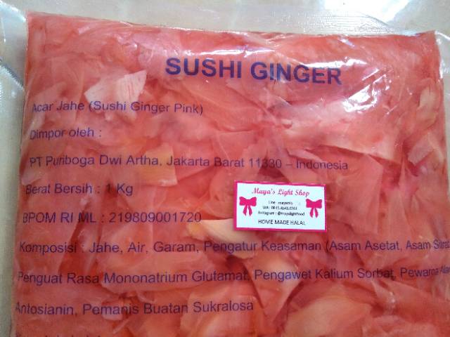 Red ginger 100ml gari jahe merah jepang jahe sushi halal acar jahe manisan buah