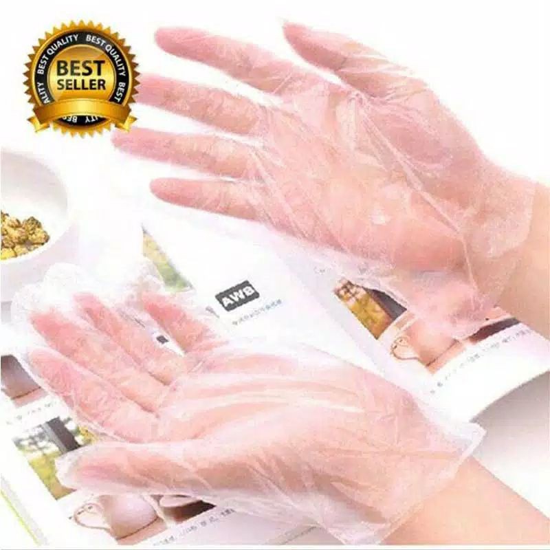 Sarung Tangan Plastik / Disposable Plastic Gloves Isi 100 pc