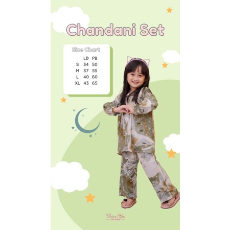 One Set CHANDANI - Piyama Anak Size XL Umur 7th-8th / Setelan Anak Perempuan / Baju Anak Cewek / Piy