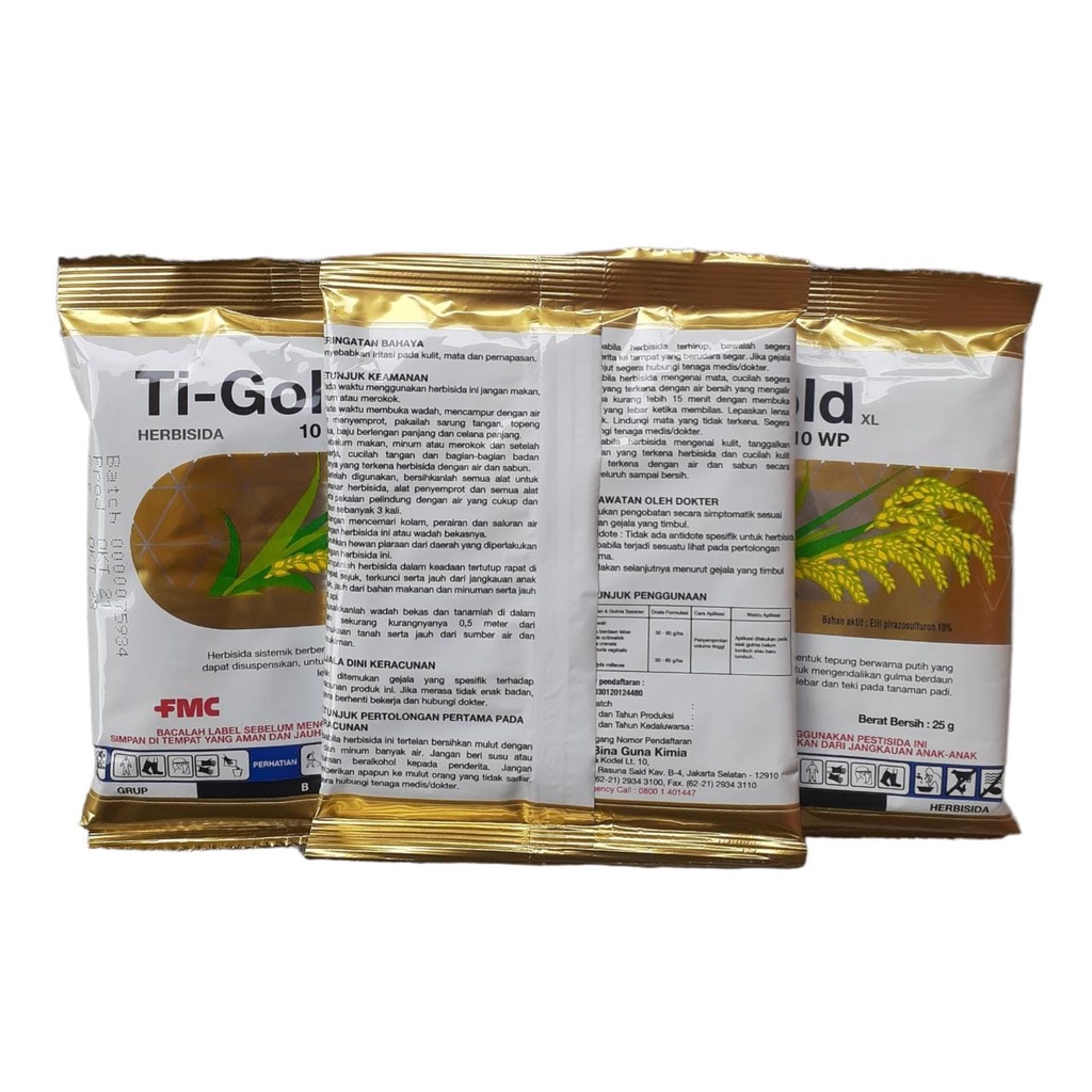 Pembasmi Rumput Herbisida Padi Pra Tumbuh Ti-Gold Tigold 10wp 25 Gram