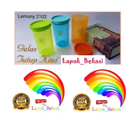 Gelas Air Minum Tutup Ulir Gelas Minum Plastik Lemony Kiwi