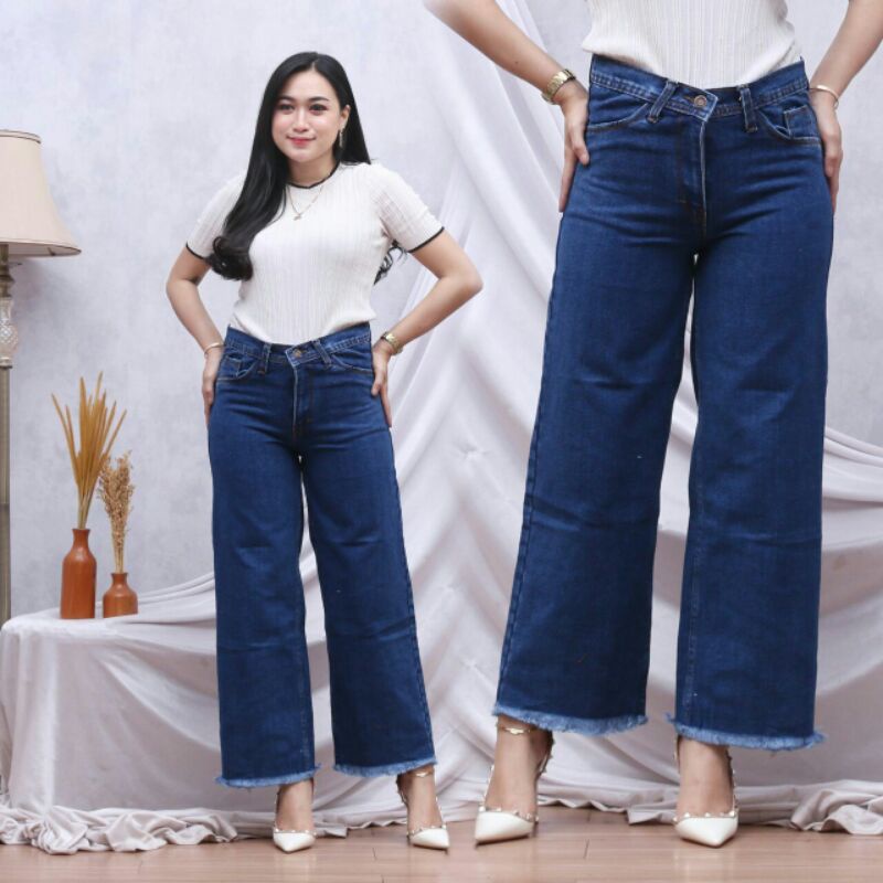 Highwaits Kulot jeans wanita Rawis