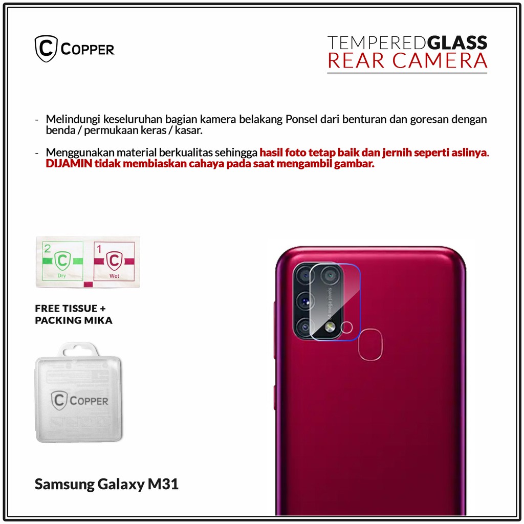 Samsung Galaxy M31 - COPPER Tempered Glass Kamera