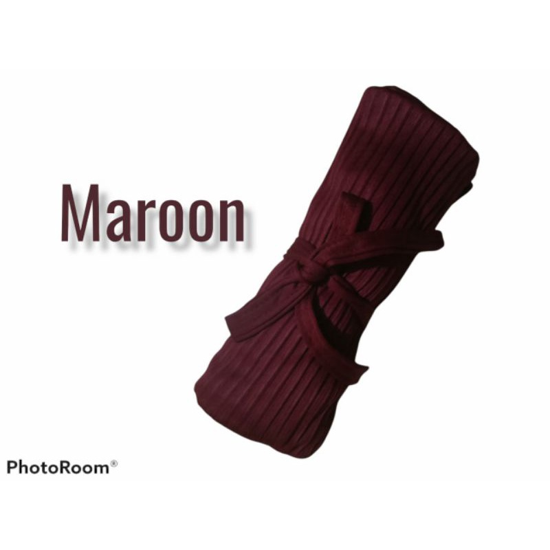 Bergo Maryam Full Plisket Lidi Bahan Hyget Premium-Maroon