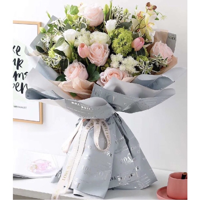 FLOWER WRAPPING “ MAGAZINE - ARMANI “ BI COLOR ( ECER ) CELLOPHANE KERTAS BUNGA HAND BOUQUET WATERPROOF