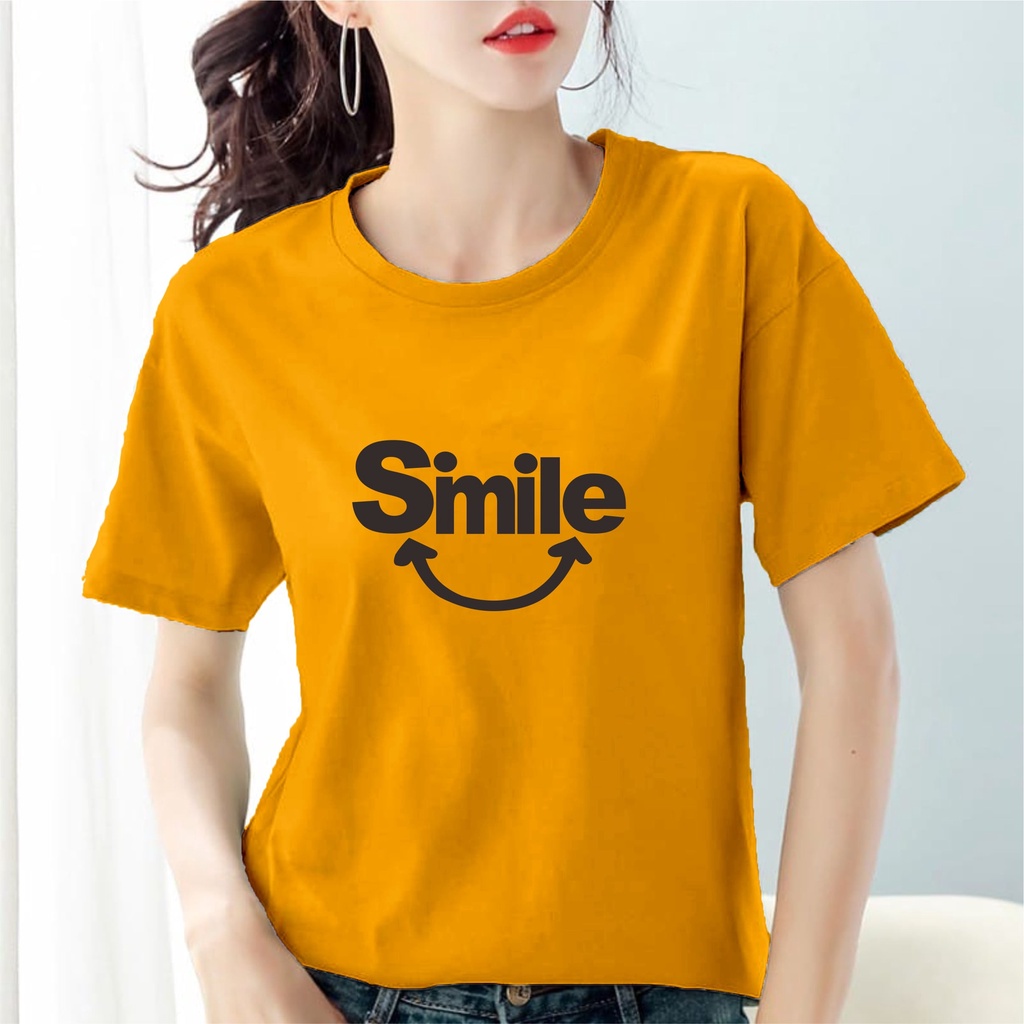 Kaos Wanita SMILE / Baju Wanita SMILE / Atasan Wanita / Tshirt Wanita Tumblr Tee JV