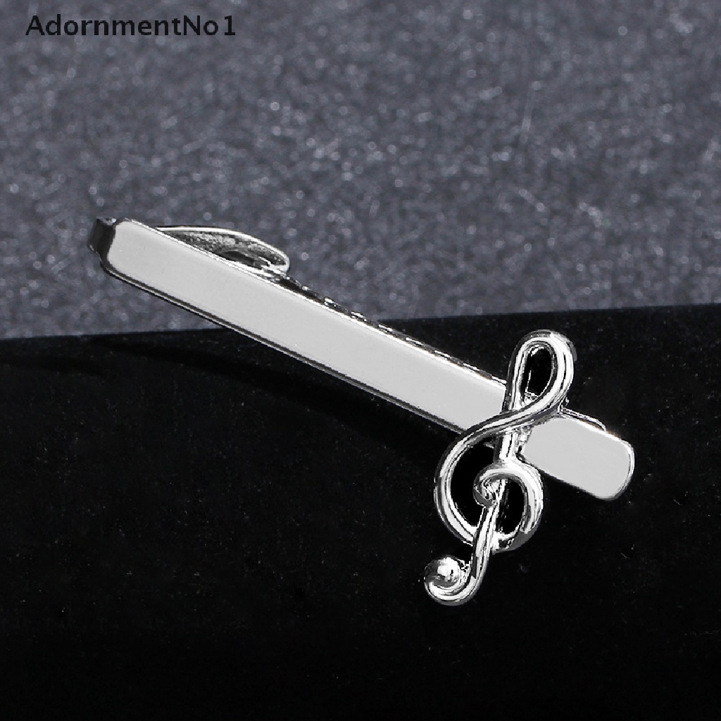 [AdornmentNo1] Fashion Men Musical Note Tie Clip Silver Business Tie Statement Decor Jewelry [new]