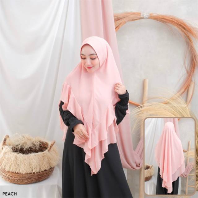 HIJAB / JILBAB KHIMAR SYAR'I LAYER - KHIMAR SALAMAH - BAHAN CERUTY BABYDOLL BEST SELLER