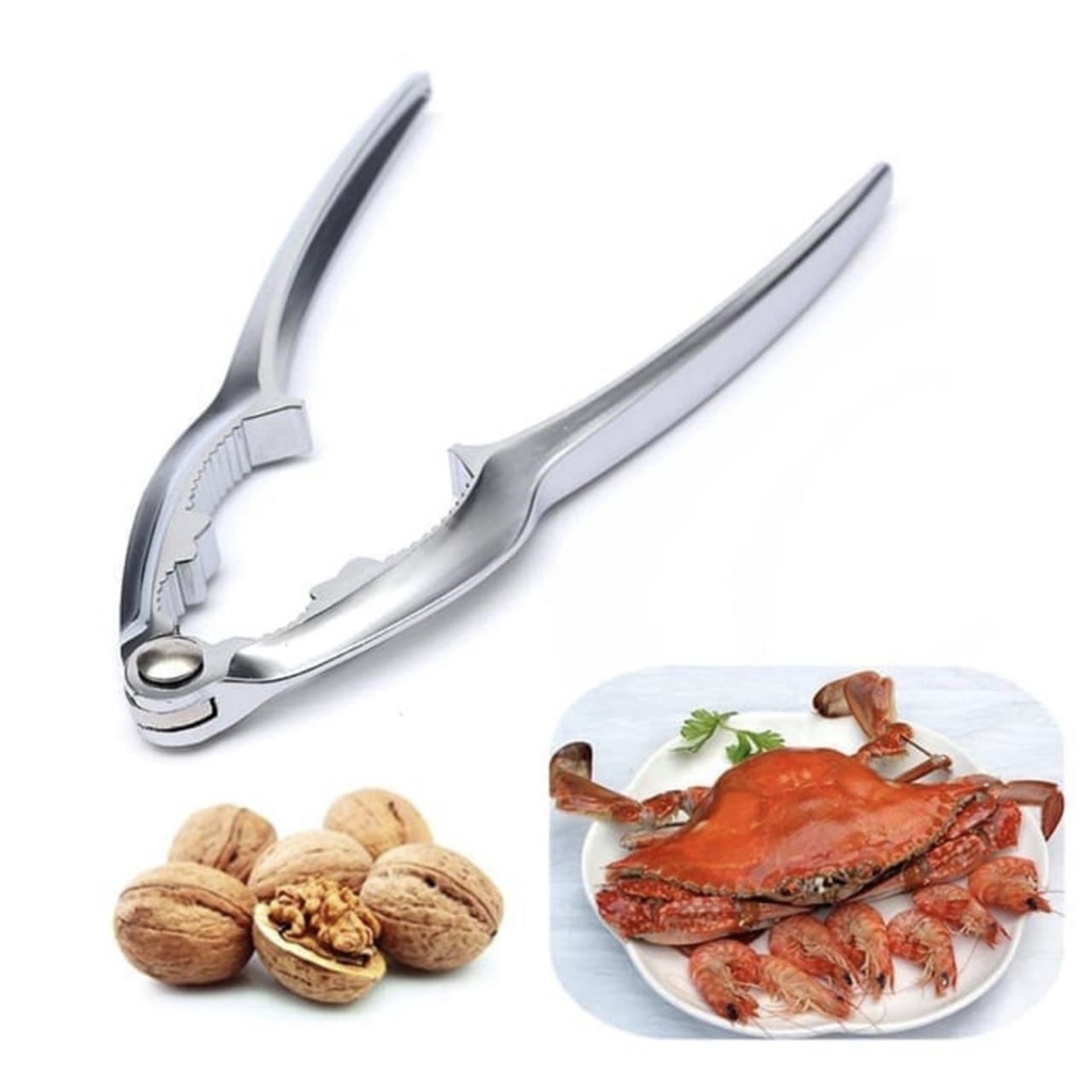 TERBARU SB!! Jepitan Kepiting Stainless Capitan Kepiting Walnut Clip/Tang Penjepit Kepiting