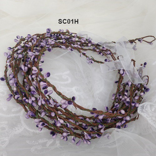 [READY STOCK] AKSESORIS RAMBUT FLOWER CROWN WEDDING BANDO BUNGA UNGU SC01H