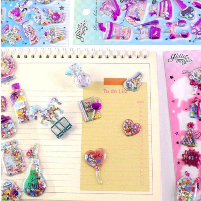 Sticker Stiker Glitter Magic Sequin