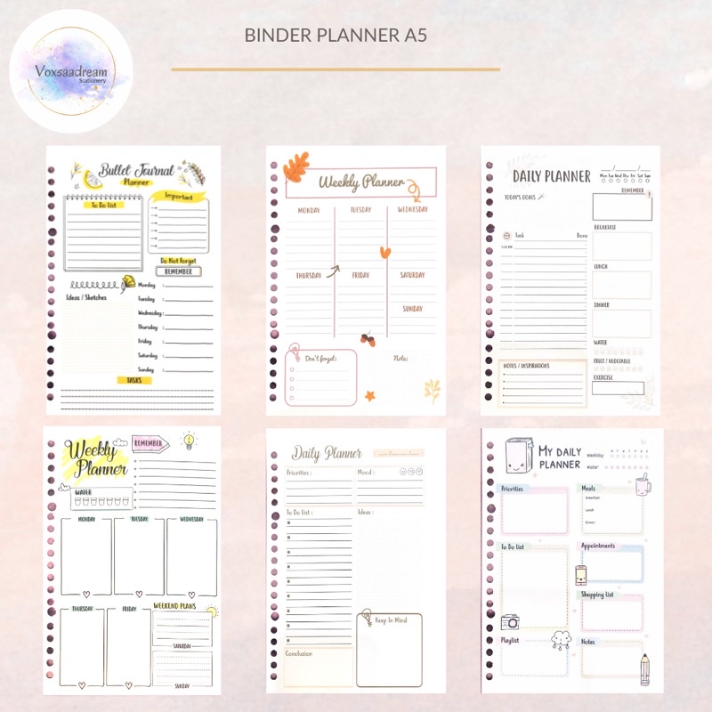 

Binder Planner / Isi Binder Planner Motif Sekolah / Weekly Planner