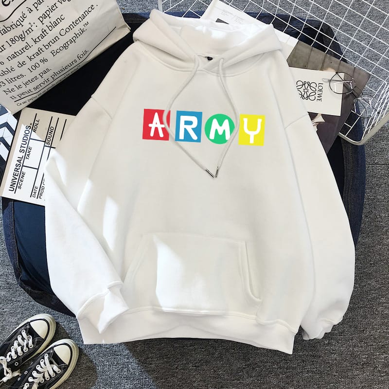 BTS ARMY BLOCK Sweater Hoodie II Jumper hoodie BTS ARMY BLOCK Sz M-XL ( Pria &amp; Wanita )