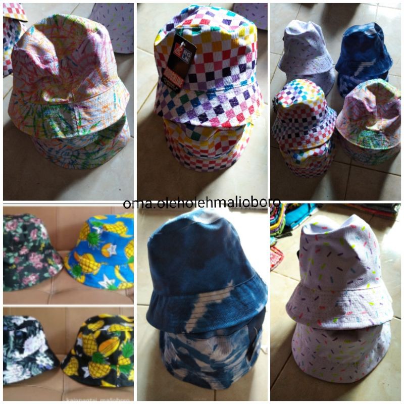 TOPI BATIK TOPI SANTAI BUCKET HAT TOPI PANTAI TOPI NELAYAN TROPICAL PRIA DAN WANITA