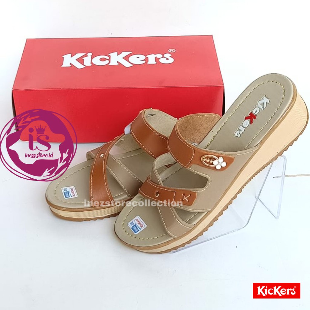 SANDAL WEDGES WANITA KICKERS MURAH KODE LO7 HARGA GROSIR