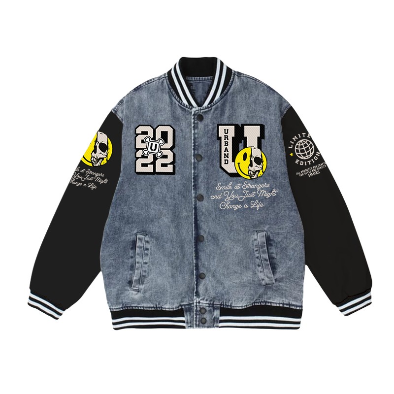 Dhozen Varsity Jacket Denim Smile A261