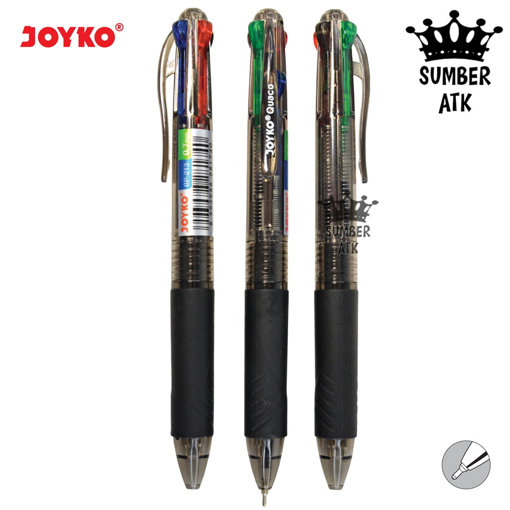

Ball Pen / Pulpen / Pena Joyko BP-213 / Quaco / 0.7 mm / 4 Warna / Colors