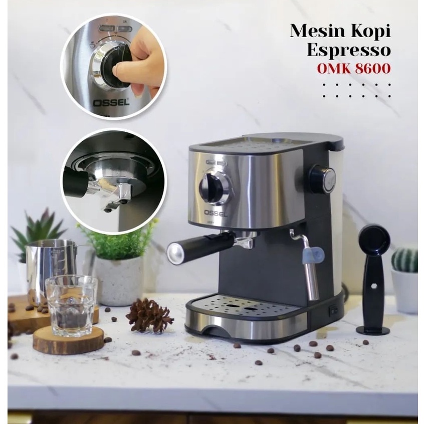 NEW OSSEL MESIN KOPI ESPRESSO COFFE MACHINE OMK 8600 OSSEL ESPRESSO COFFEE MAKER MESIN ESPRESSO