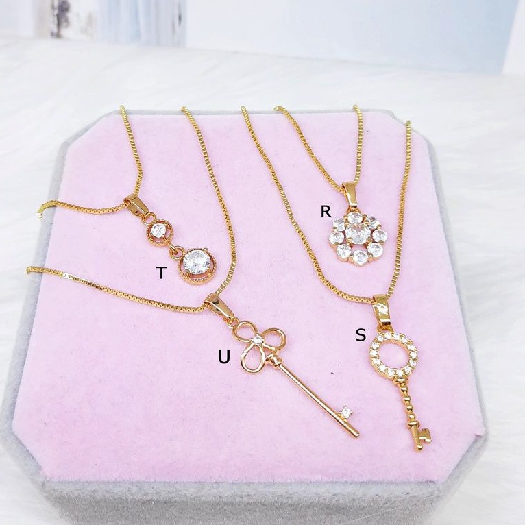 Kalung Xuping Mata Putih Pink Lapis Emas Asli - BN218