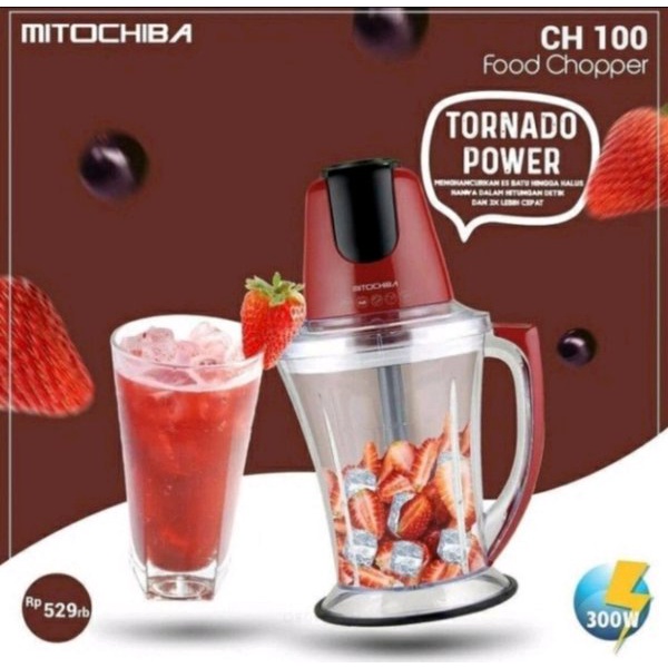 Food chopper CH100 RED RUBBY / 1,5 Liter / Mitochiba Resmi