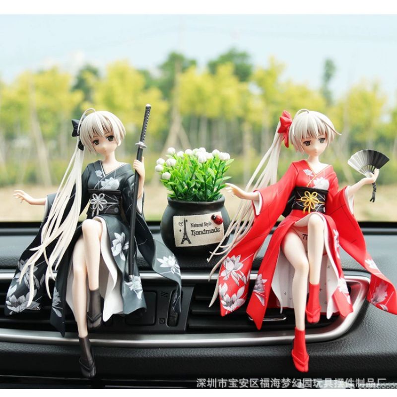 SHET Samurai Geisha Anime Action Figure Aksesoris Hiasan Dashboard Mobil