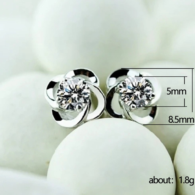 Classic Design Ear Piercing Stud Earrings Women Wedding Trend Eternity Earrings Timeless Styling Female Jewelry