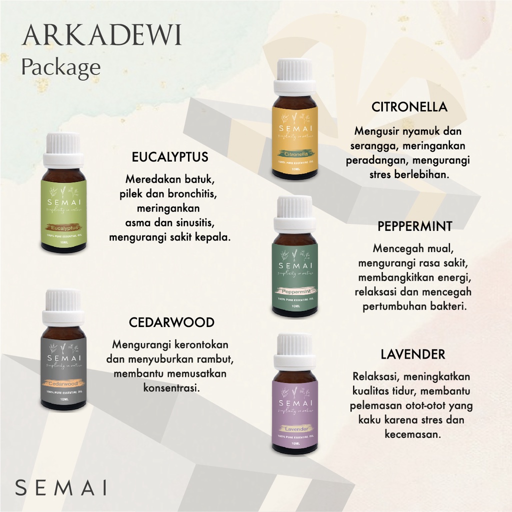 Paket Arkadewi SEMAI Essential Oil Diffuser