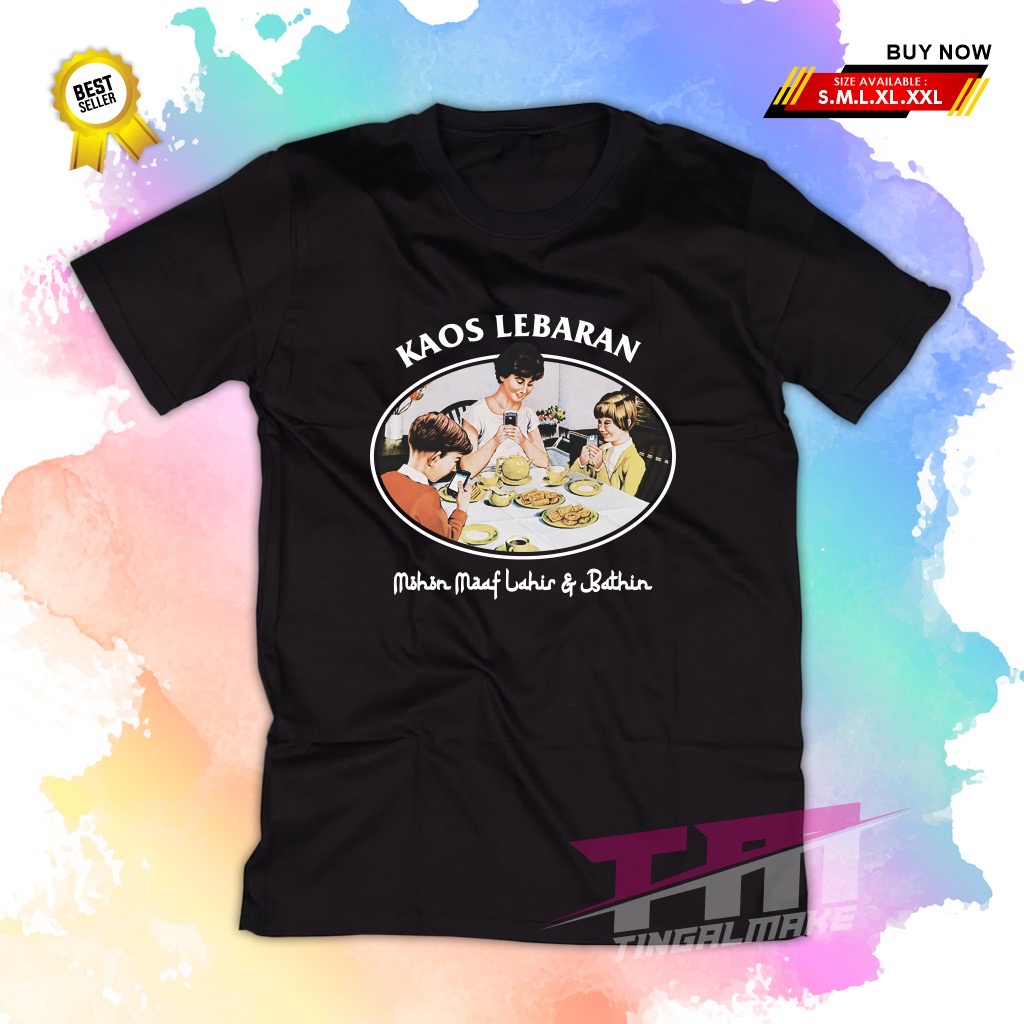 ￼KAOS LEBARAN PLESETAN UNISEX | KAOS PRIA WANITA| KAOS LEBARAN UNIK | SABLON DTF DIGITAL
