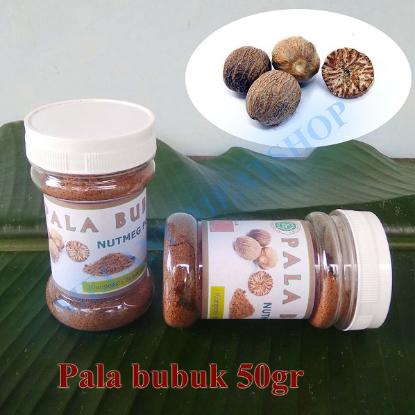 

Pala Bubuk Rempah Bumbu 50gr Nutmeg Powder Kemasan Botol 50 gr