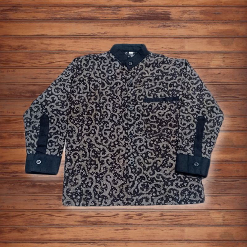 Baju batik anak laki-laki lengan panjang umur 4,5,6,7,8th exlusive batik cap asli