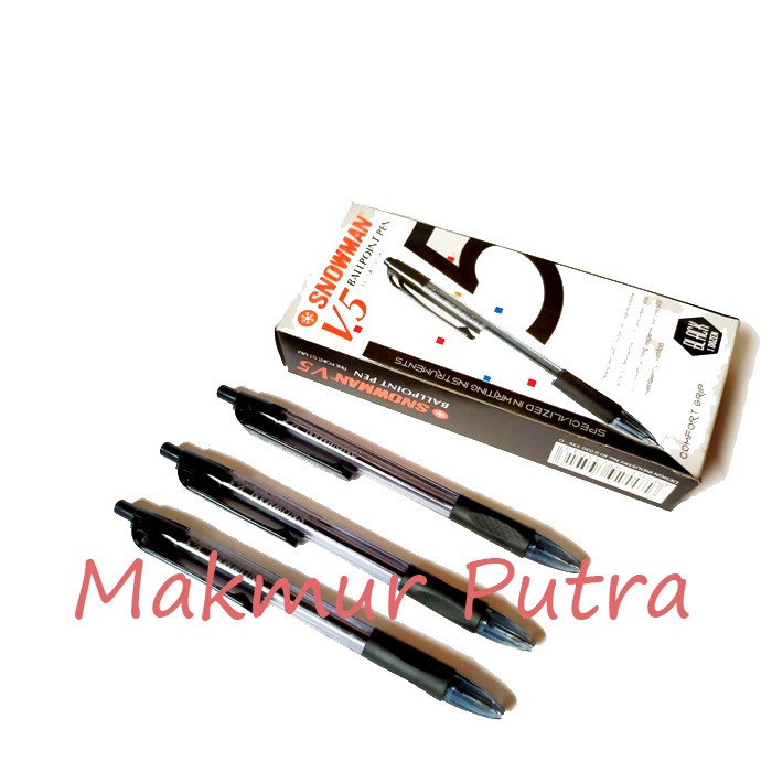 

Pen/Bolpoint Snowman V-5 0,7mm Hitam, Biru, Merah