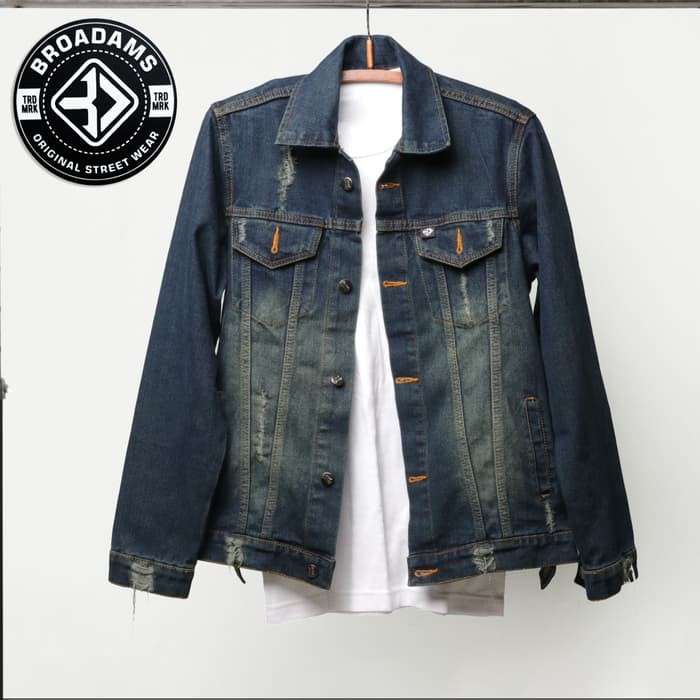 Diskon Termurah Jaket Pria Jeans Sobek Sobek Size M L Xl Cowok Ke WP537 Jaket Jeans Levis Premium