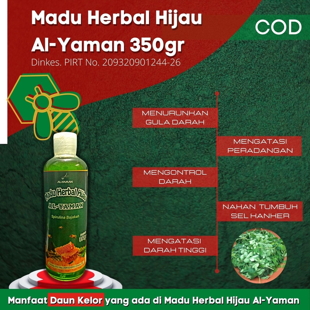 Madu Herbal green honey Madu Herbal Hijau Spirulina Bajakah Untuk Penyakit Maag asam lambung dan gred madu herbal hijau untuk masalah di lambung