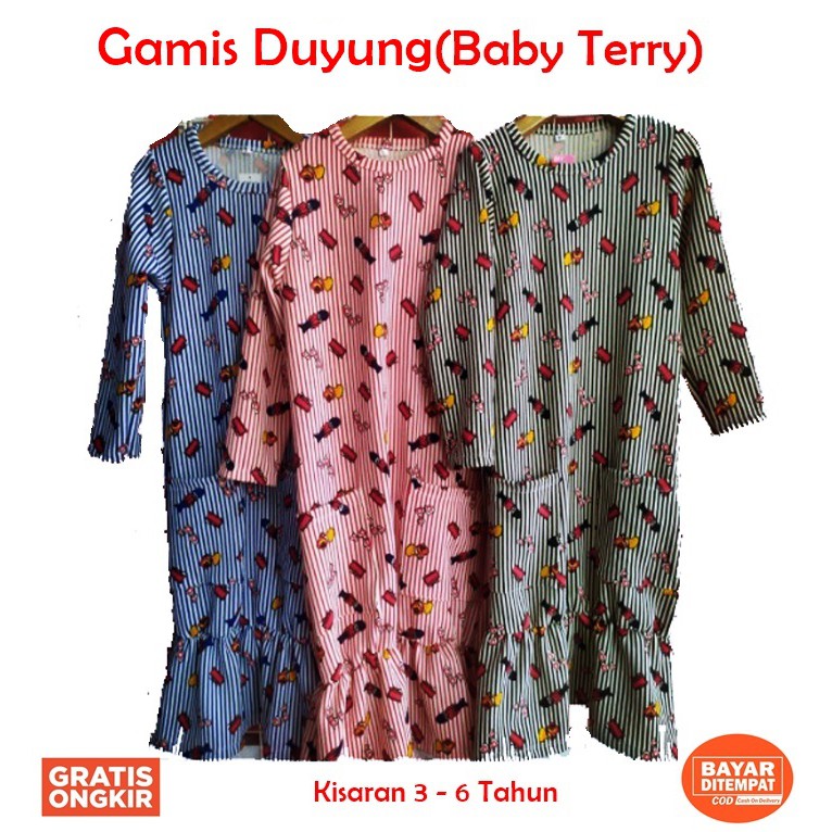 Dress Anak Gamis Tunik Duyung Baby Terry Gamis Anak