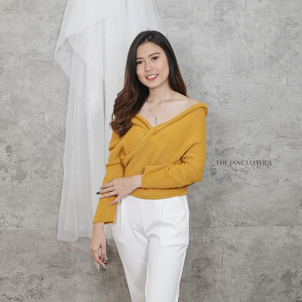 Lena Top Rajut Bk -Thejanclothes