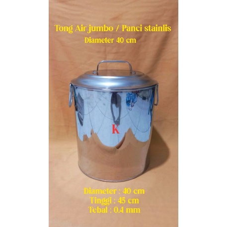 Panci air diameter 40 cm/Tong air Jumbo/oblong/tempat  rebus