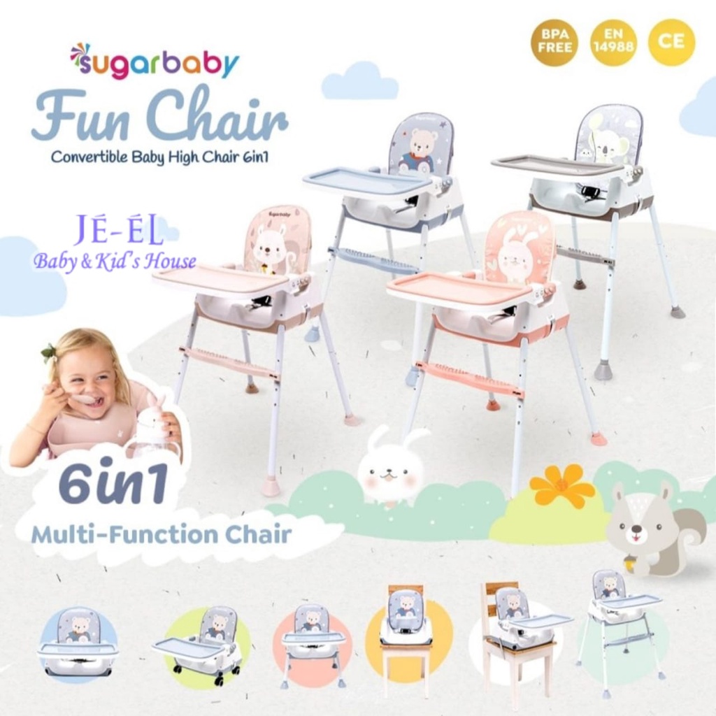 Sugar Baby Fun Chair Convertible 6 in 1 Highchair /Kursi Makan Bayi