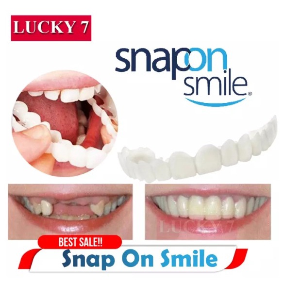 COD MURAH SNAP ON SMILE ORIGINAL GIGI PUTIH DENGAN GIGI PALSU SILICON SEPASANG ATAS BAWAH