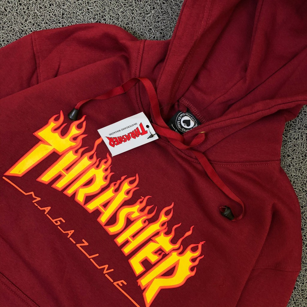 JAKET SWEATER HOODIE THRASHER FLAME RED AUTHENTIC ORIGINAL BESTSELLER