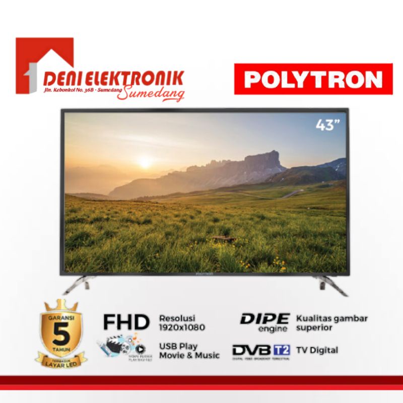 LED TV 43" Polytron PLD43V7153 KHUSUS SUMEDANG