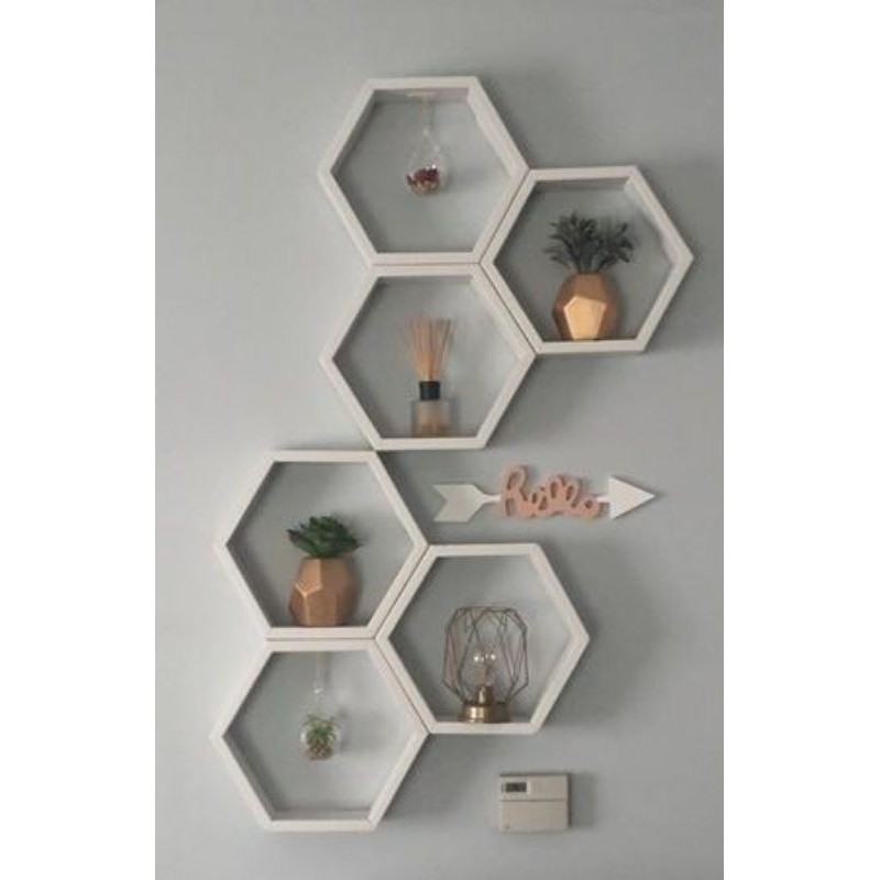 RAK HEXAGONAL RAK SEGI 6 DEKORASI RUMAH CAFE