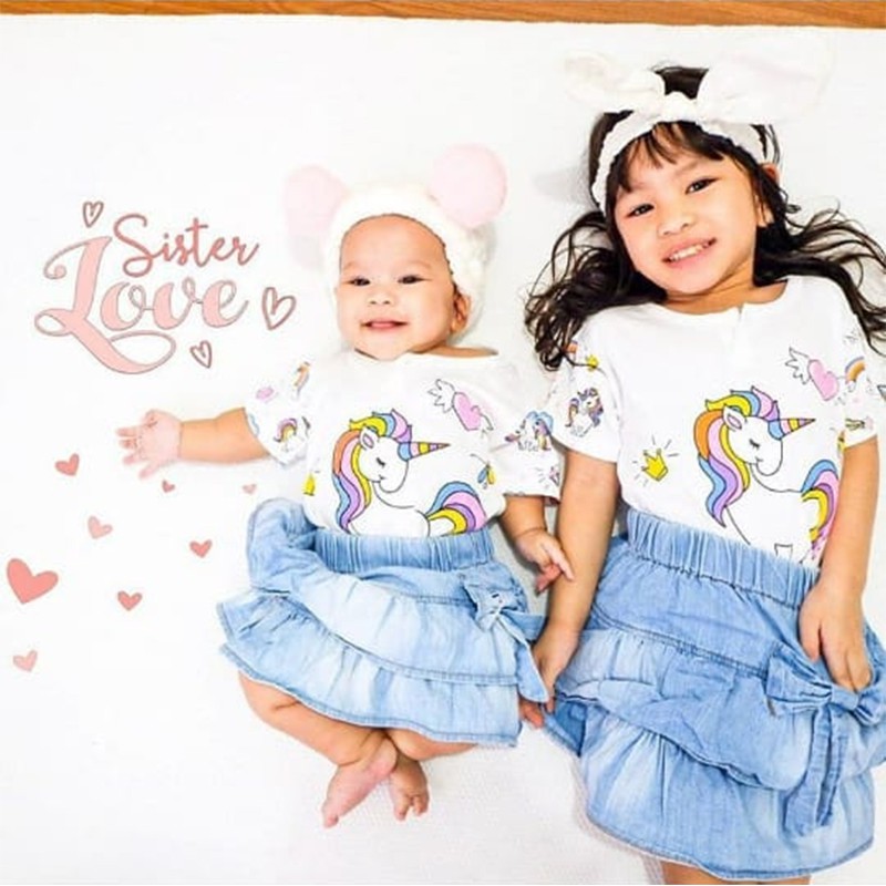 Kazel Setelan Pendek Swan edition Girl 3pcs Baju Bayi Perempuan