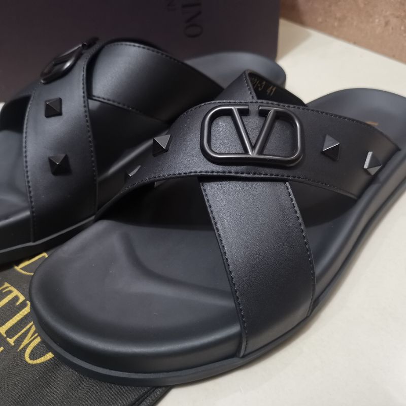 sandal pria slide vln sendal flat selop cowok P1SHOES mirror quality slippers