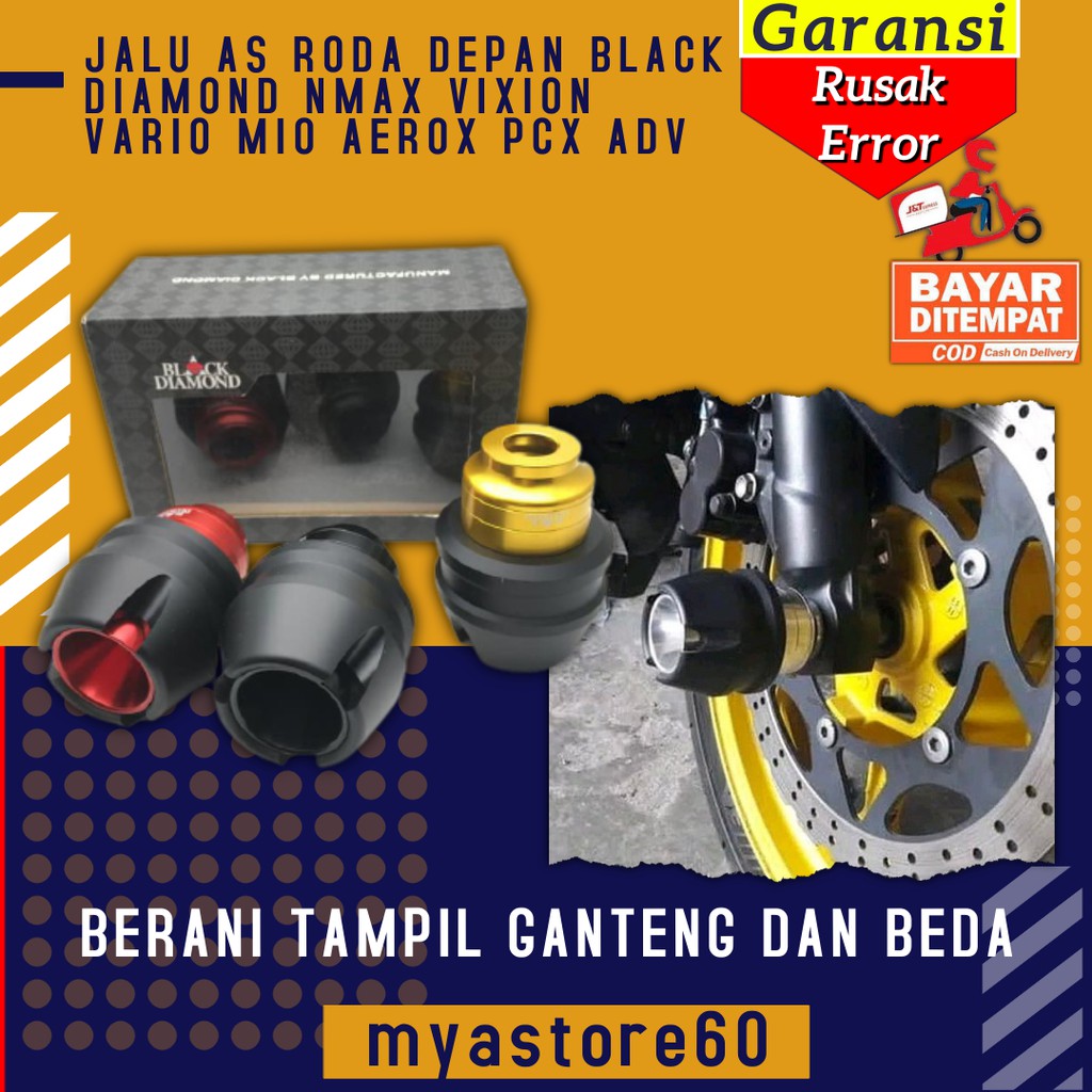 JALU AS RODA DEPAN BLACK DIAMOND YAMAHA NMAX VIXION VARIO MIO AEROX PCX ADV VARIASI MOTOR ORIGINAL