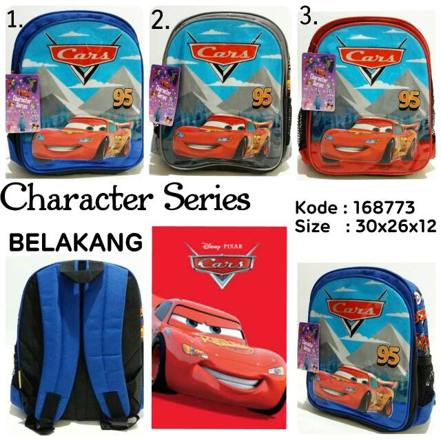 Tas sekolah ransel backpack anak cowo karakter cars mcqueen Character Series CS168773 cars mcqueen